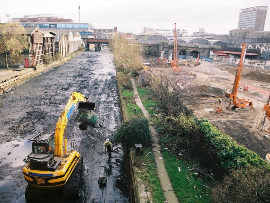 Redevelopment work at Canal Basin, Merchant Square, Paddington