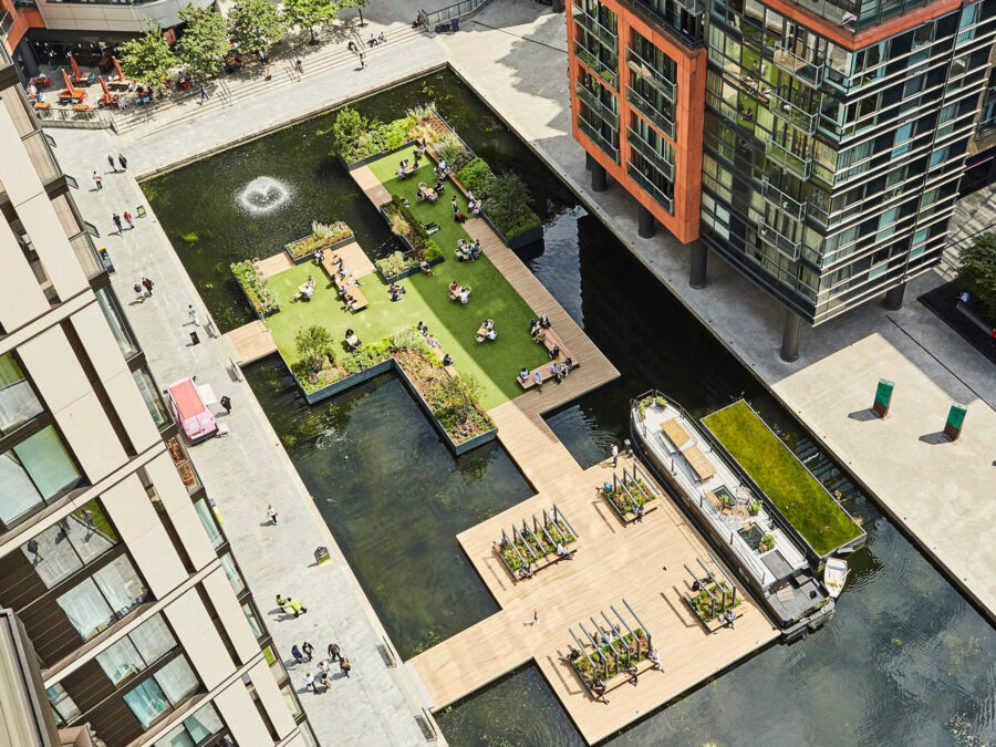 Floating Pocket Park at Merchant Square, Aerial
