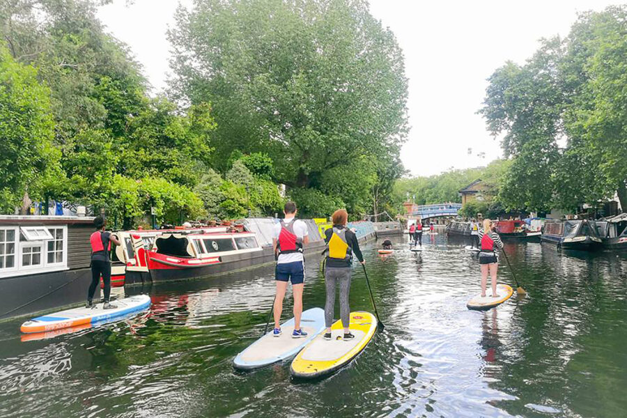 Active 360 paddle boarding on the canal in London